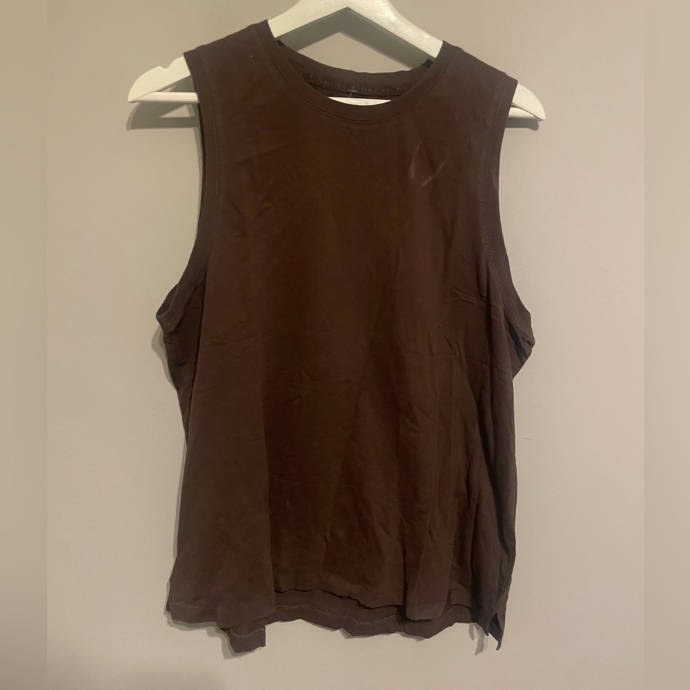 Fabletics Brown Boxy Sleeveless‎ Muscle Tee large